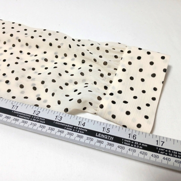 Madewell Smocked Ruffle- Shoulder Midi Dress In Inkbrush Dots. Size M - Picture 6 of 12